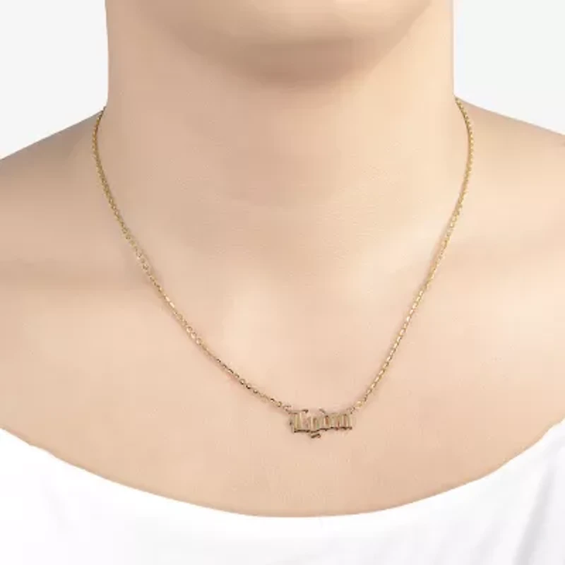 Womens 14K Gold Over Silver Inch Name Necklace