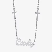 Womens Sterling Silver 16 Inch Name Necklace