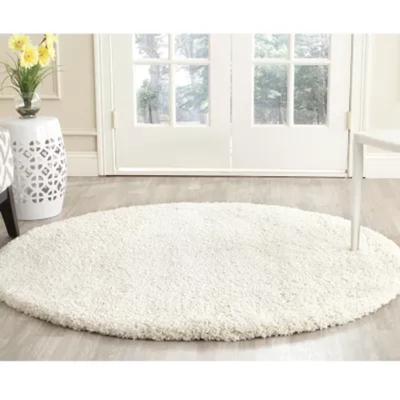 Safavieh Milan Collection Harper Solid Shag Indoor Round Area Rug