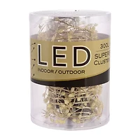 Kurt Adler 300-Light Cluster Garland Cool White LED Twinkle Lights