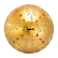 Kurt Adler 60MM Gold With Pattern Glass Ornaments 12-Piece Box