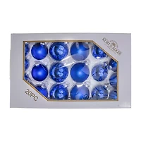 Kurt Adler 60-80MM Shiny and Matte Blue Balls 20 Piece Set