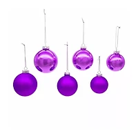 Kurt Adler 60-80MM Shiny and Matte Purple Balls 20 Piece Set