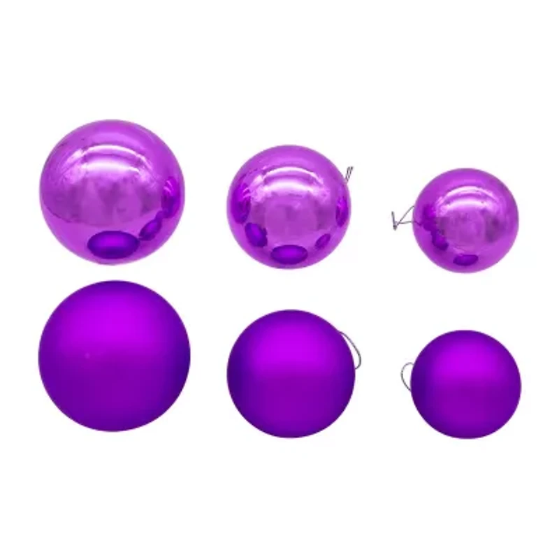 Kurt Adler 60-80MM Shiny and Matte Purple Balls 20 Piece Set