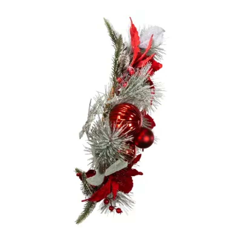Kurt Adler Berry And Poinsettia Wreath