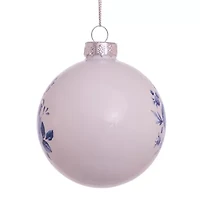 Kurt Adler 80MM Delft Blue Shiny Glass Ball Ornaments 6-Piece Set