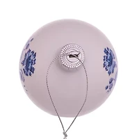 Kurt Adler 80MM Delft Blue Shiny Glass Ball Ornaments 6-Piece Set