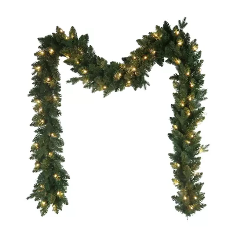 Kurt Adler 9-Foot Pre-Lit Warm White LED Jackson Pine Garland