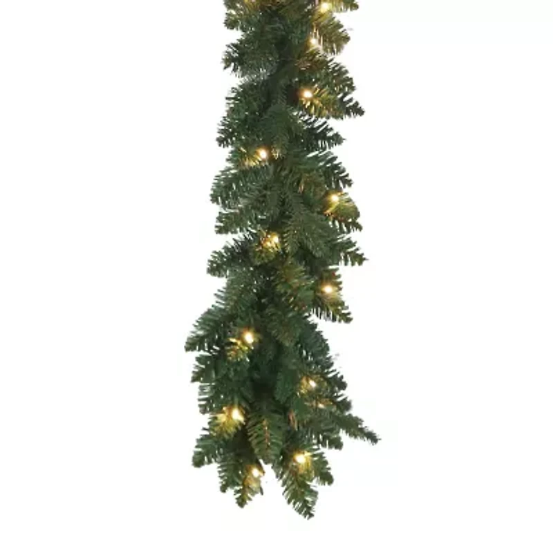 Kurt Adler 9-Foot Pre-Lit Warm White LED Jackson Pine Garland