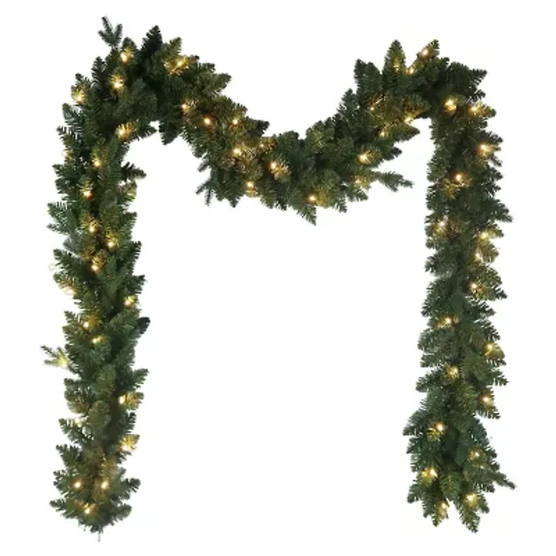 Kurt Adler 9-Foot Pre-Lit Warm White LED Jackson Pine Garland