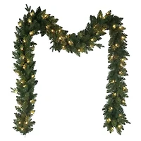 Kurt Adler 9-Foot Pre-Lit Warm White LED Jackson Pine Garland