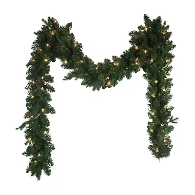 Kurt Adler 9-Foot Pre-Lit Clear Incandescent Jackson Pine Garland