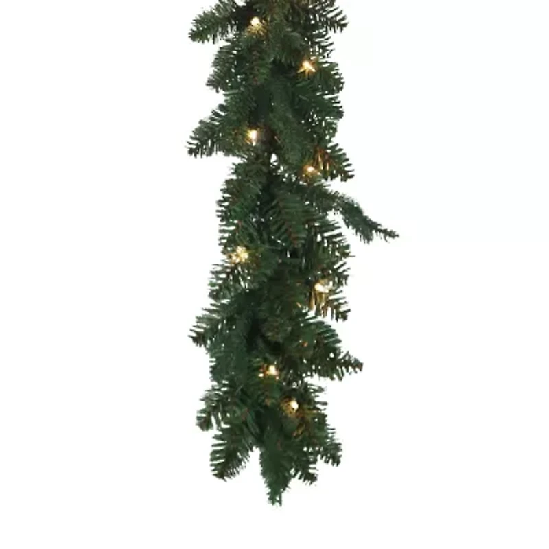 Kurt Adler 9-Foot Pre-Lit Clear Incandescent Jackson Pine Garland