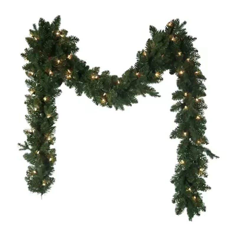 Kurt Adler 9-Foot Pre-Lit Clear Incandescent Jackson Pine Garland