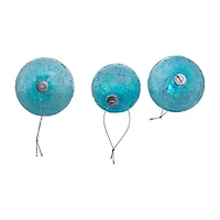 Kurt Adler 80MM Blue Finial Onion and Ball Glass Ornaments 3-Piece Set
