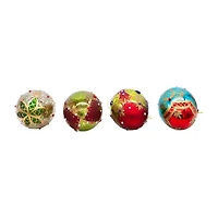 Kurt Adler 65MM Glass Egg Ornaments 4 Piece Set