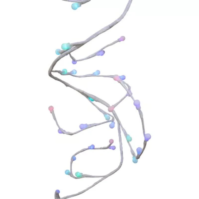 Kurt Adler 6-Foot 66-Light Gumball LED White Garland