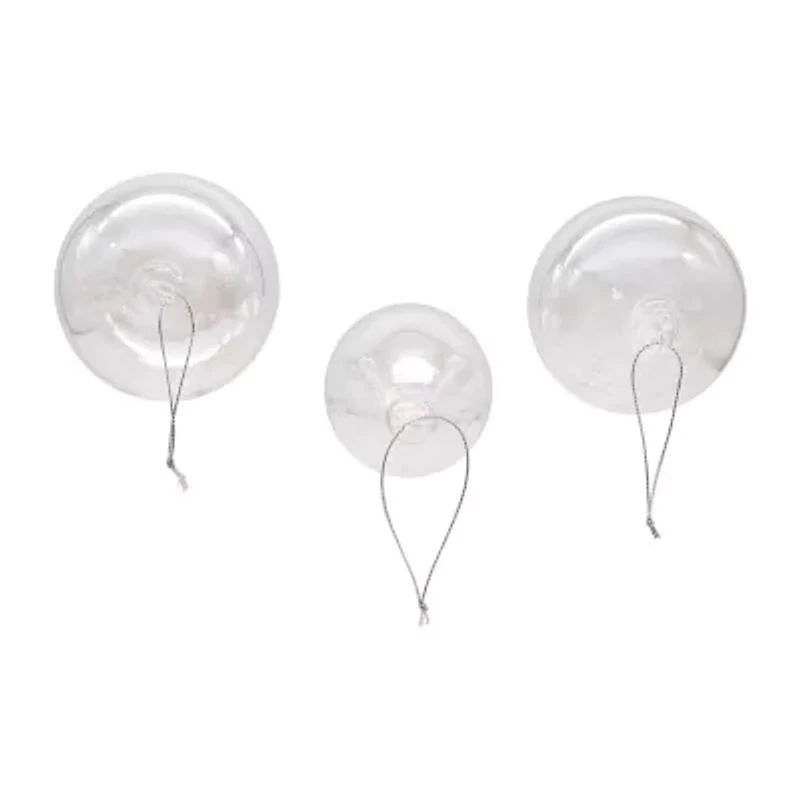 Kurt Adler 80MM Clear Iridescent Ball Onion and Teardrop Ornaments 3 Piece Set