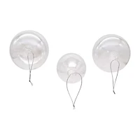 Kurt Adler 80MM Clear Iridescent Ball Onion and Teardrop Ornaments 3 Piece Set