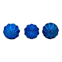 Kurt Adler 80MM Glittered Sequin Blue Ball Finial and Onion 3 Piece Set