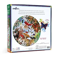 Eeboo Piece And Love Mushrooms And Butterflies 500 Piece Round Circle Jigsaw 500-pc. Puzzle