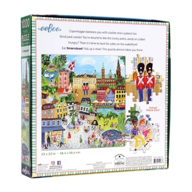 Eeboo Piece And Love Copenhagen 1000 Piece Square Adult Jigsaw 1000-pc. Puzzle