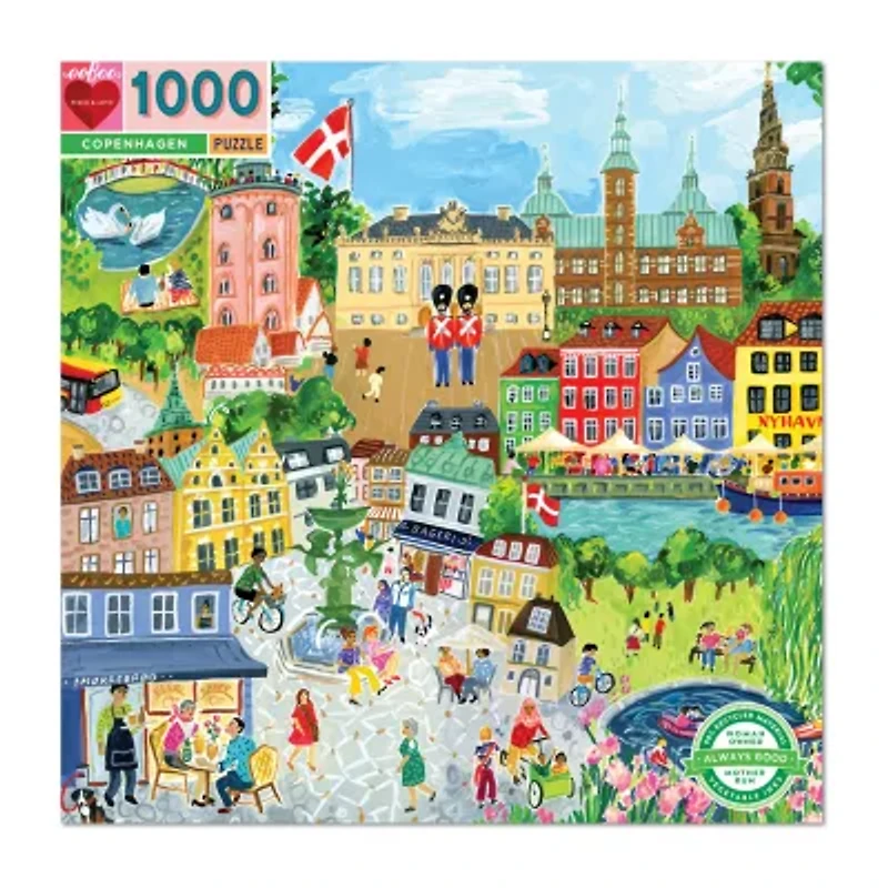 Eeboo Piece And Love Copenhagen 1000 Piece Square Adult Jigsaw 1000-pc. Puzzle