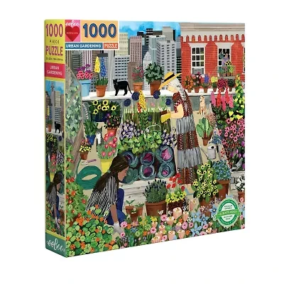 Eeboo Piece And Love Urban Gardening  1000 Piece Square Adult Jigsaw 1000-pc. Puzzle