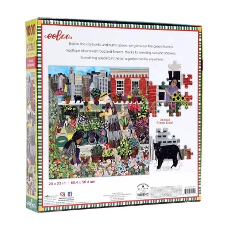 Eeboo Piece And Love Urban Gardening  1000 Piece Square Adult Jigsaw 1000-pc. Puzzle