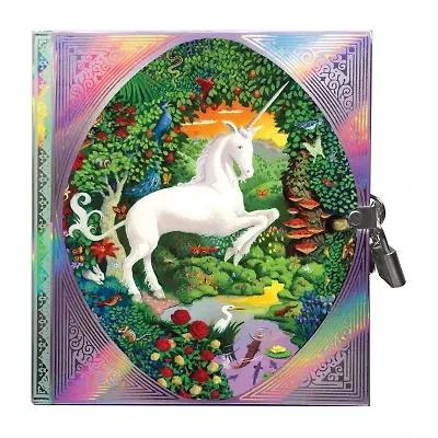 Eeboo Unicorn Hardcover Journal With Lock And Key Art Set