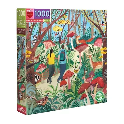 Eeboo Piece And Love Hike In The Woods 1000 Piece Square Adult Jigsaw 1000-pc. Puzzle
