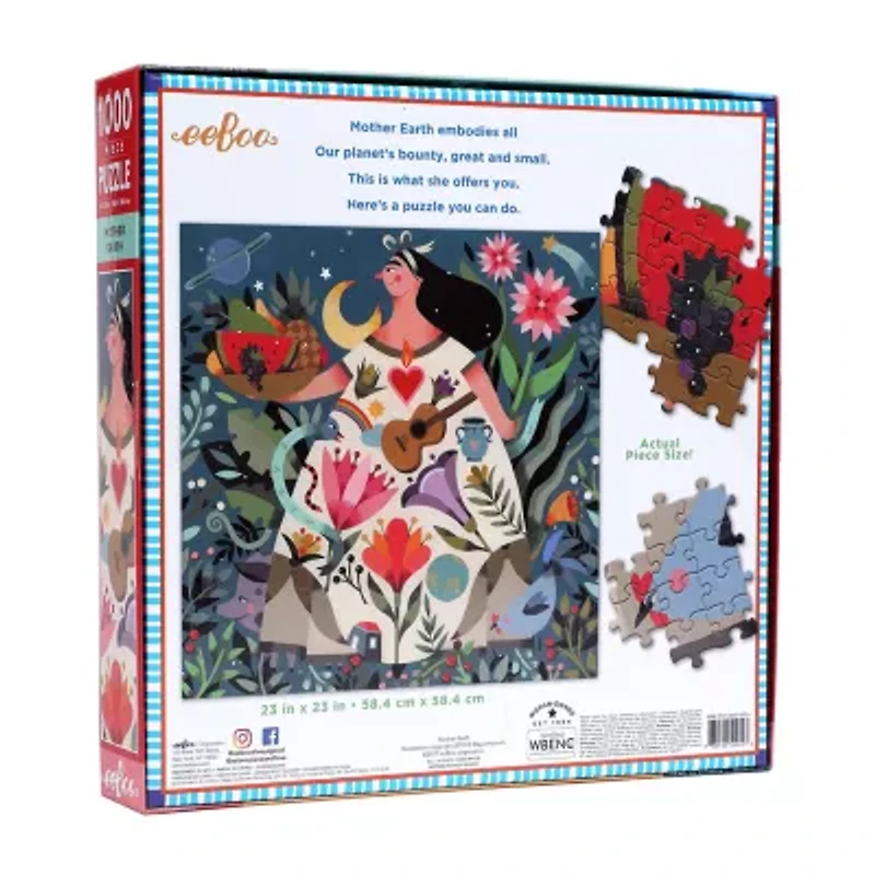 Eeboo Piece And Love Mother Earth 1000 Piece Square Adult Jigsaw 1000-pc. Puzzle