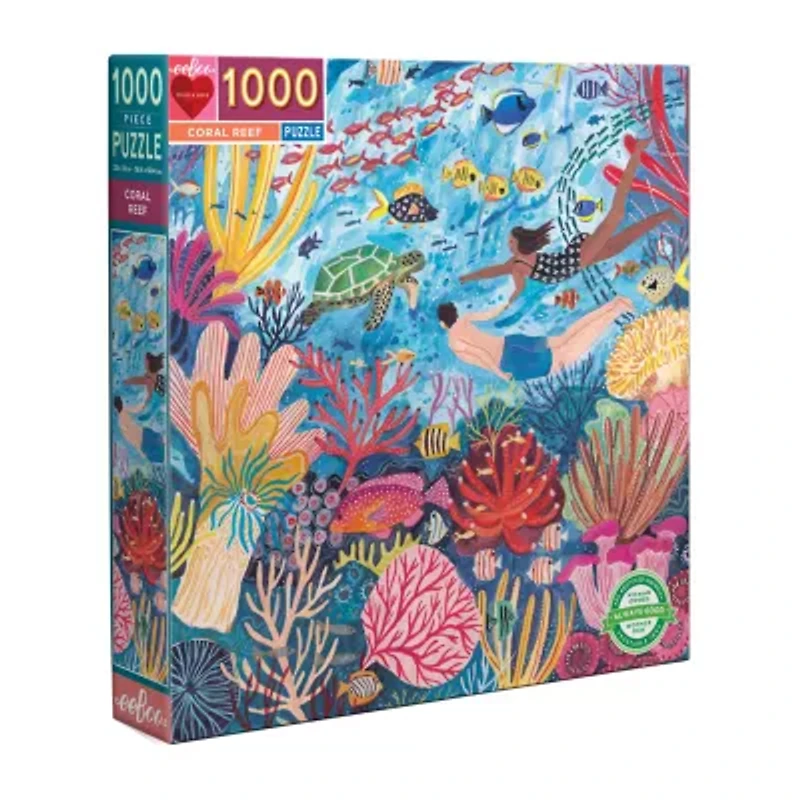 Eeboo Piece And Love Coral Reef 1000 Piece Square Adult Jigsaw 1000-pc. Puzzle
