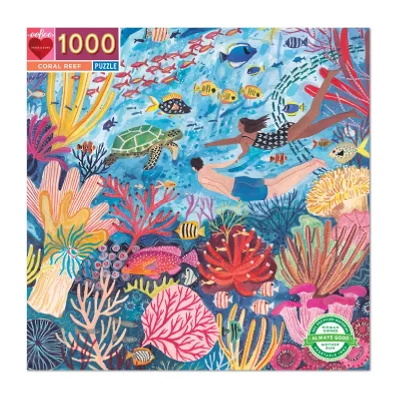 Eeboo Piece And Love Coral Reef 1000 Piece Square Adult Jigsaw 1000-pc. Puzzle