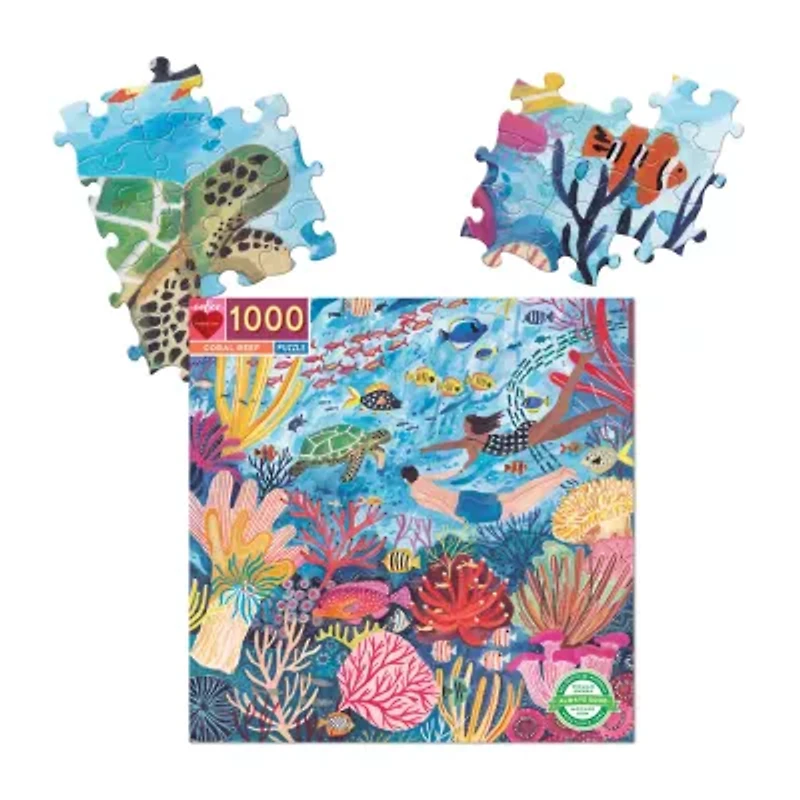 Eeboo Piece And Love Coral Reef 1000 Piece Square Adult Jigsaw 1000-pc. Puzzle