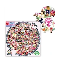 Eeboo Piece And Love Women March! 500 Piece Round 500-pc. Puzzle