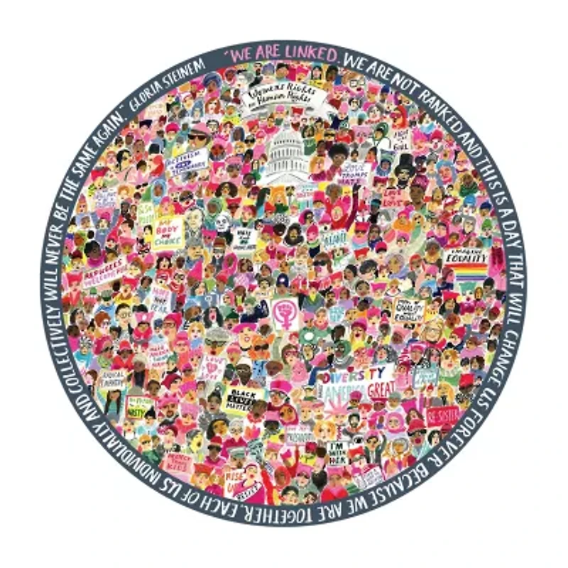 Eeboo Piece And Love Women March! 500 Piece Round 500-pc. Puzzle