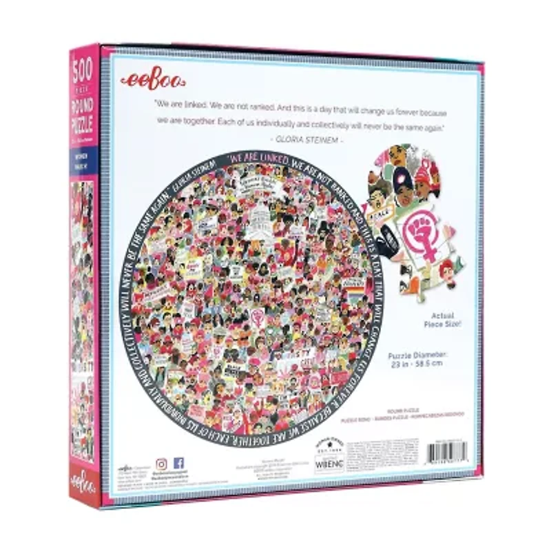 Eeboo Piece And Love Women March! 500 Piece Round 500-pc. Puzzle