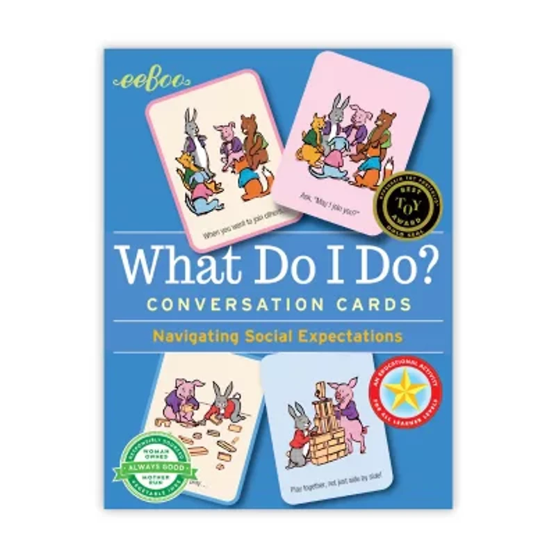 Eeboo What Do I Do? Conversation Flashcards 50-pc. Card Game