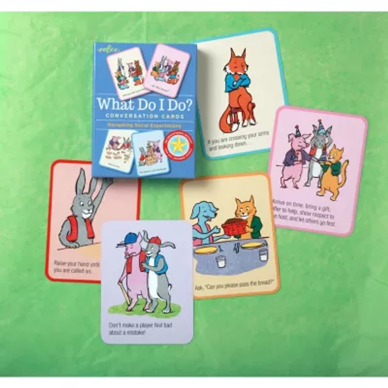 Eeboo What Do I Do? Conversation Flashcards 50-pc. Card Game