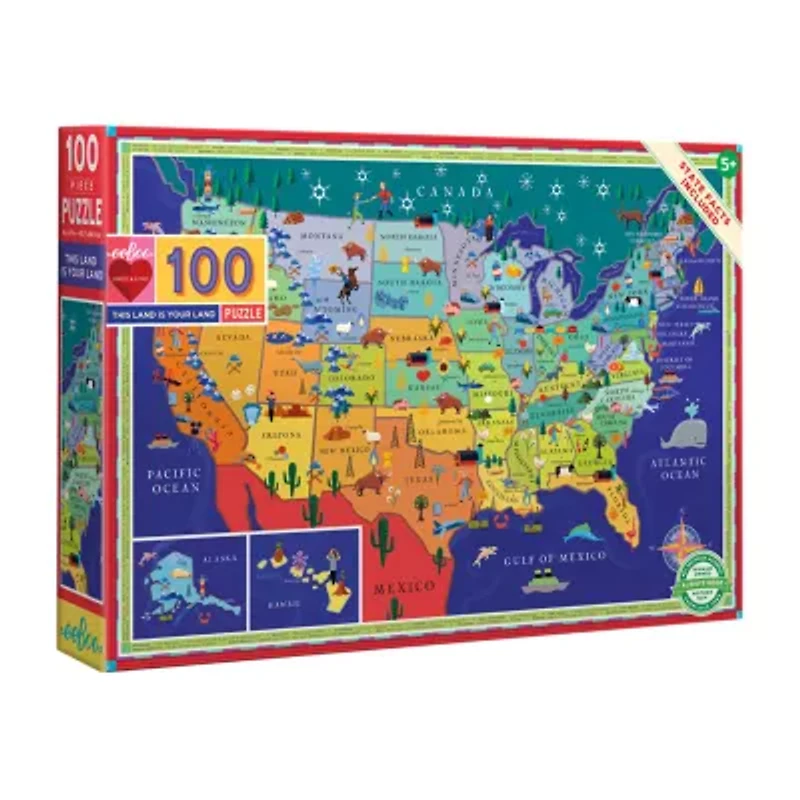 Eeboo This Land Is Your Land 100 Piece 100-pc. Puzzle