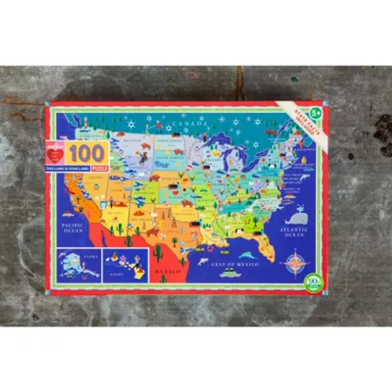 Eeboo This Land Is Your Land 100 Piece 100-pc. Puzzle