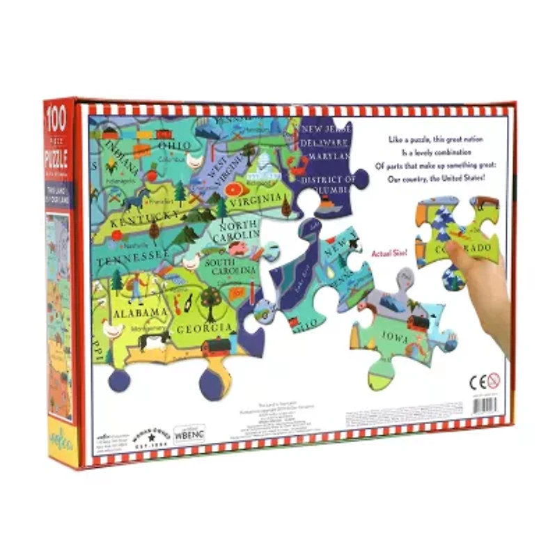 Eeboo This Land Is Your Land 100 Piece 100-pc. Puzzle