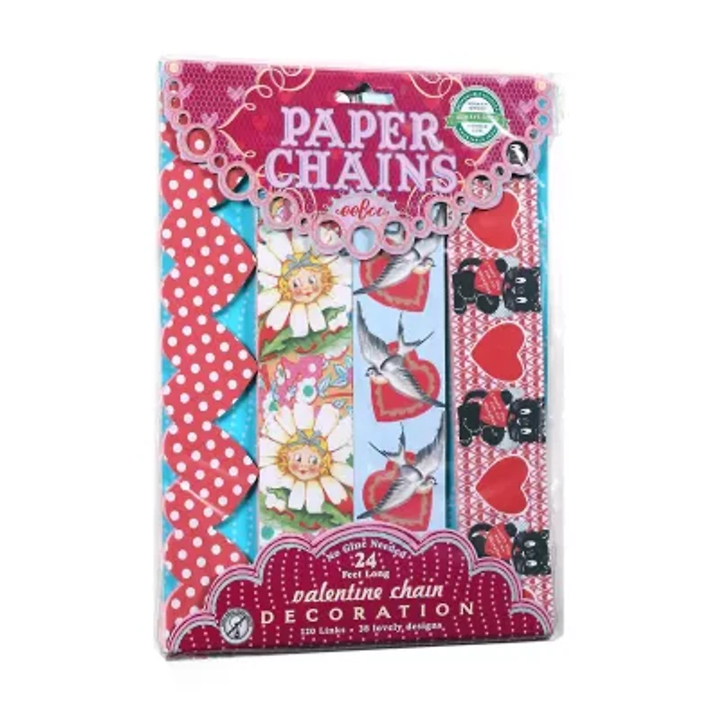 Eeboo Valentine Paper Chain - 120 Links Paper Craft
