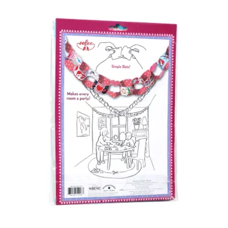 Eeboo Valentine Paper Chain - 120 Links Paper Craft