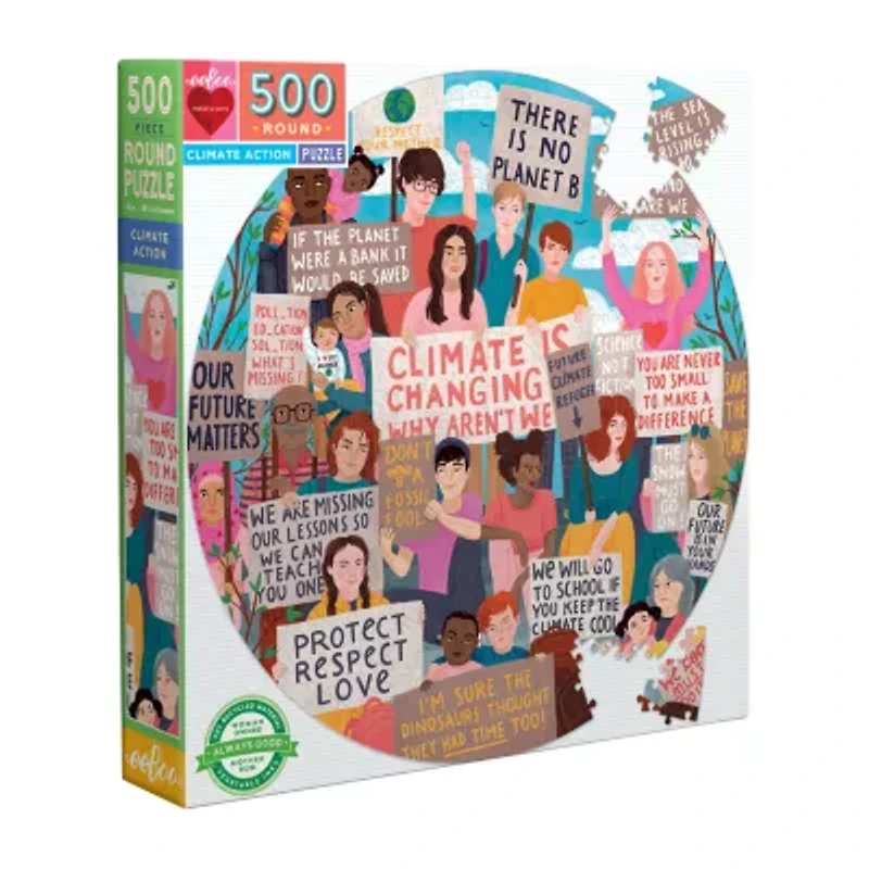 Eeboo Piece And Love Climate Action 500 Pc Round 500-pc. Puzzle