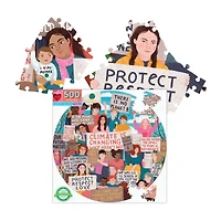 Eeboo Piece And Love Climate Action 500 Pc Round 500-pc. Puzzle