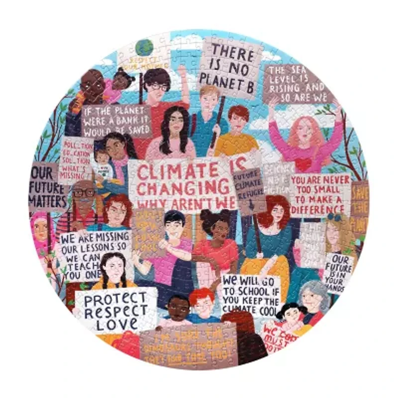 Eeboo Piece And Love Climate Action 500 Pc Round 500-pc. Puzzle