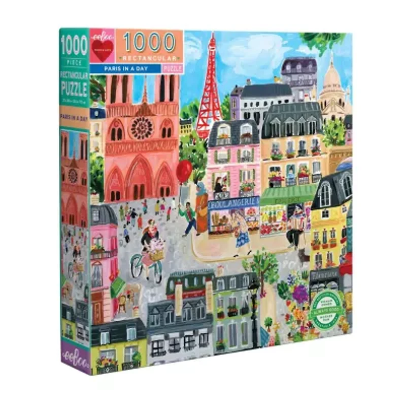 Eeboo Piece And Love Paris In A Day 1000 Pc Rectangle Puzzle
