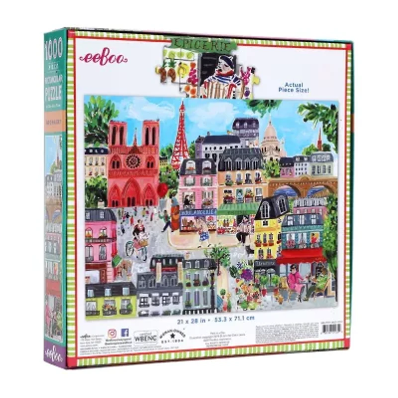 Eeboo Piece And Love Paris In A Day 1000 Pc Rectangle Puzzle